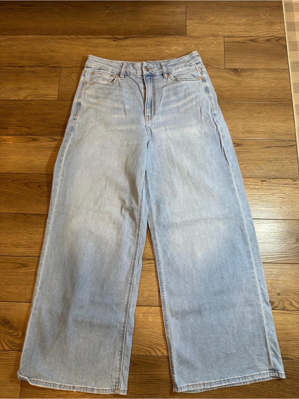 American Eagle Outfitters Light Wash Wide Leg Jeans